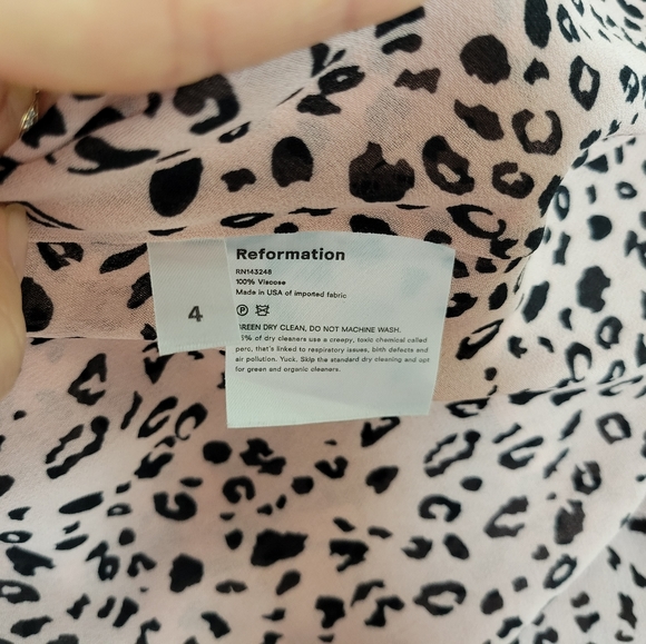 Reformation Pink Leopard Ruffle Strap Lui Dress 4 - Picture 9 of 9